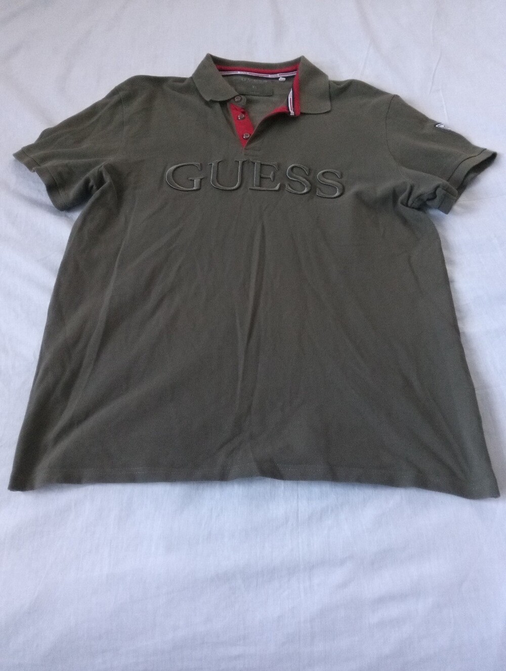 Guess Men's Green Short Sleeve Graphic Polo Shirt Size XL